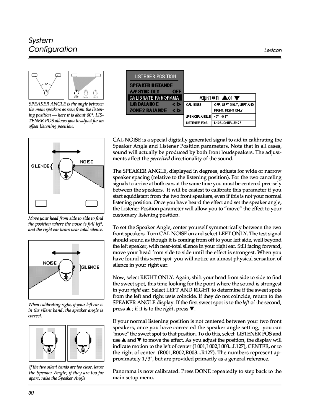 Lexicon Lexicon Part #070-13234 owner manual System Configuration 