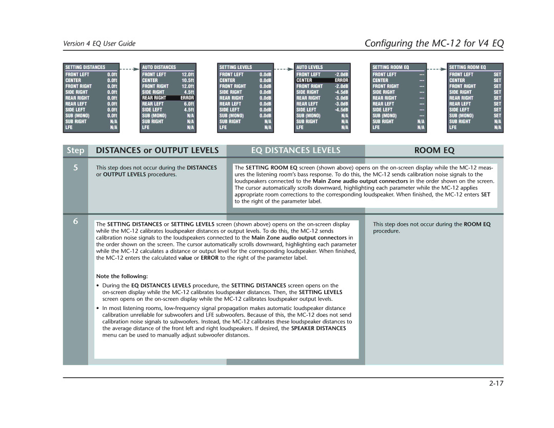 Lexicon MC-12 manual EQ Distances Levels Room EQ 