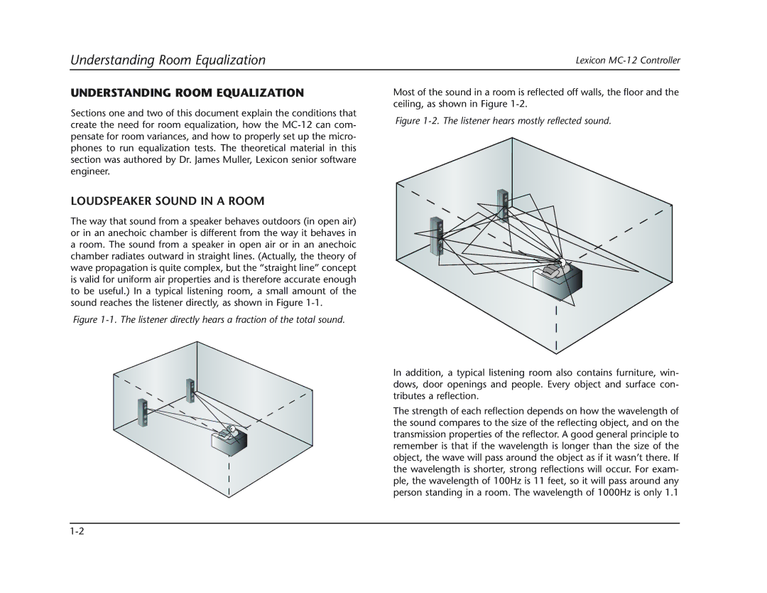 Lexicon MC-12 manual Understanding Room Equalization, Loudspeaker Sound in a Room 