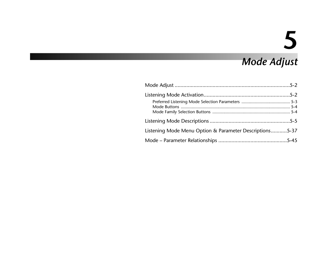 Lexicon MC-12 manual Mode Adjust 