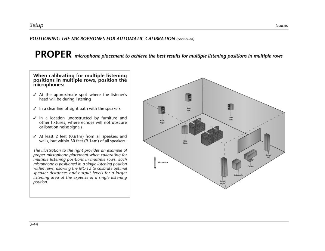 Lexicon MC-12 manual Setup 