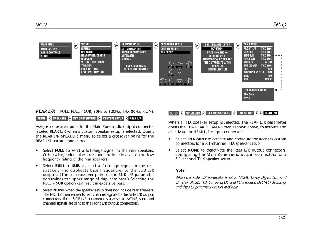 Lexicon MC-12 manual Setup, 3-29 