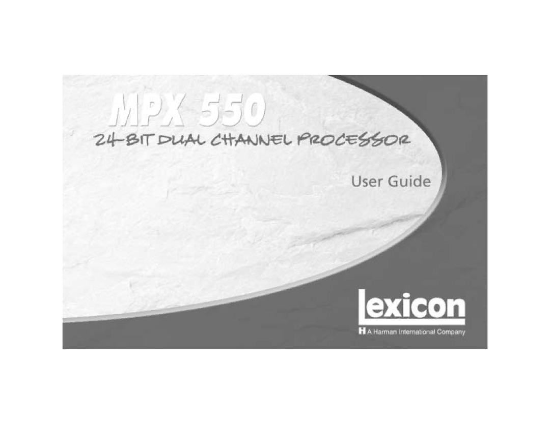 Lexicon MPX 550 manual 