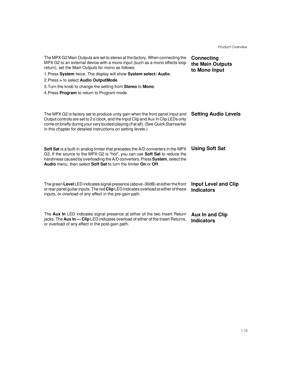 Lexicon MPX G2 manual Product Overview 