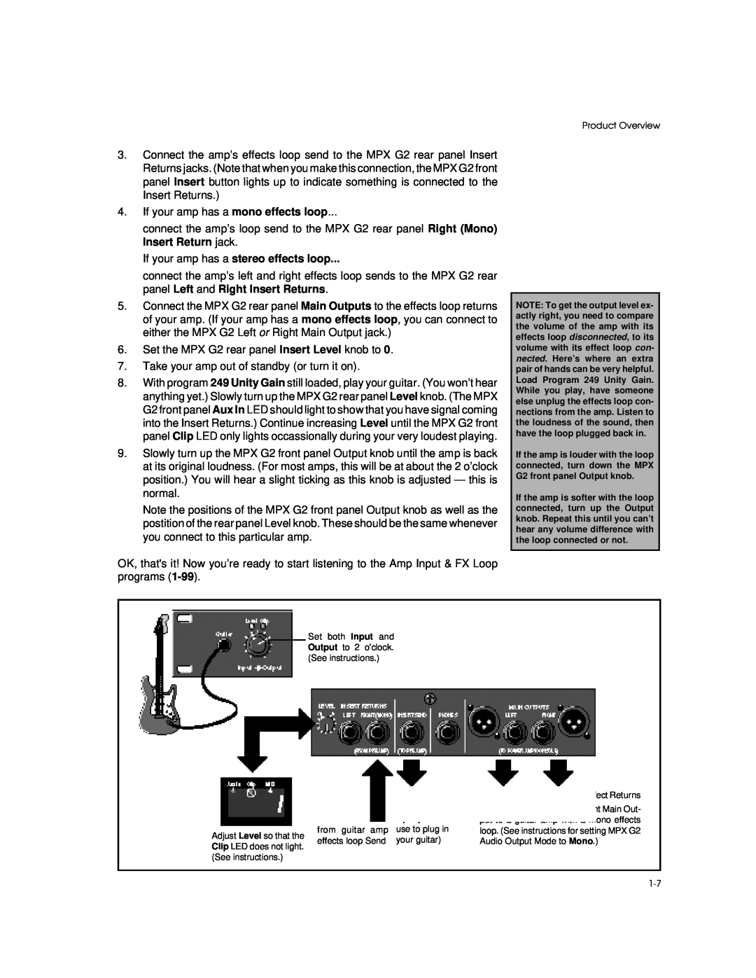 Lexicon MPX G2 manual If your amp has a stereo effects loop 