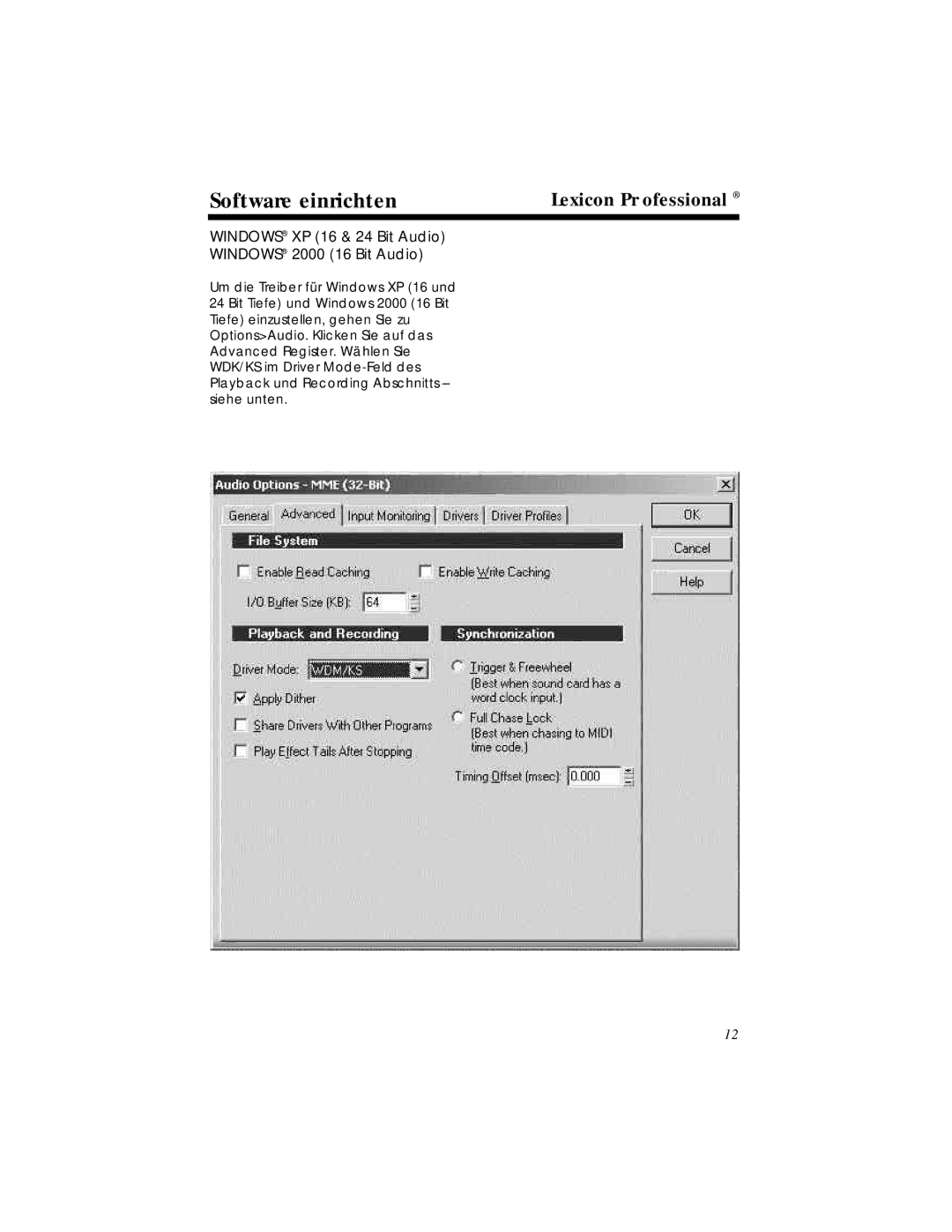 Lexicon OMEGA Desktop Recording Studio owner manual Windows XP 16 & 24 Bit Audio Windows 2000 16 Bit Audio 