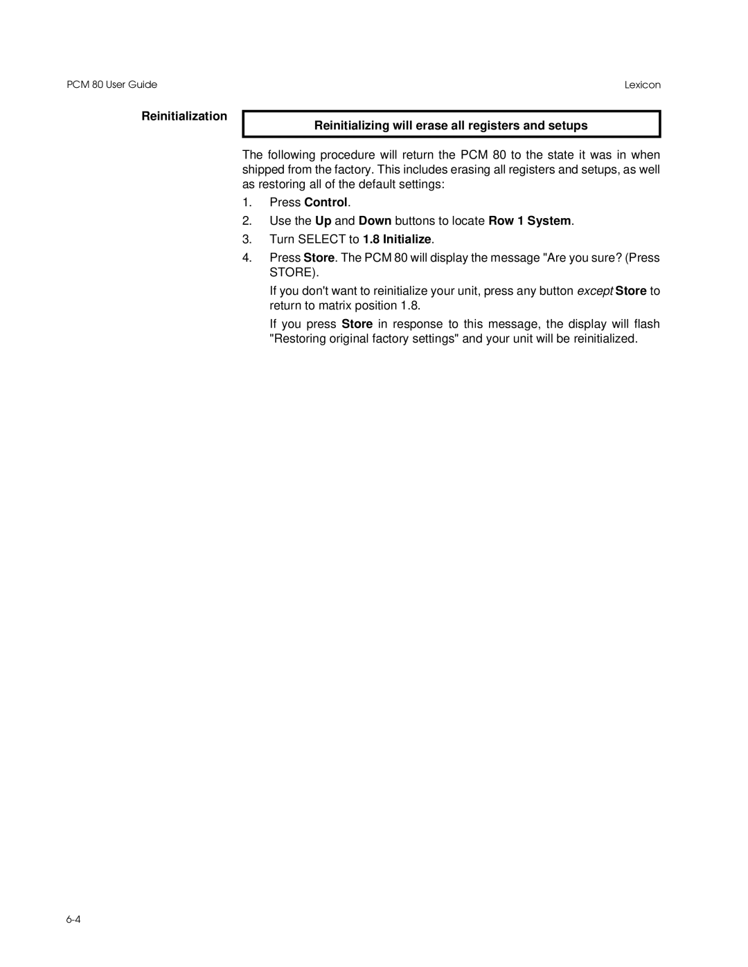 Lexicon manual PCM 80 User Guide Lexicon 