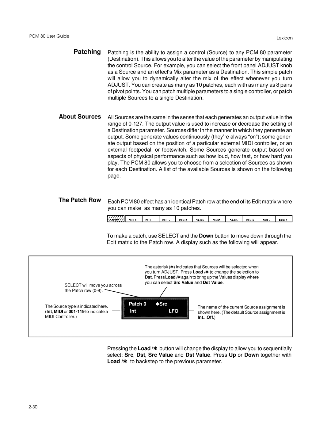 Lexicon PCM 80 manual About Sources 