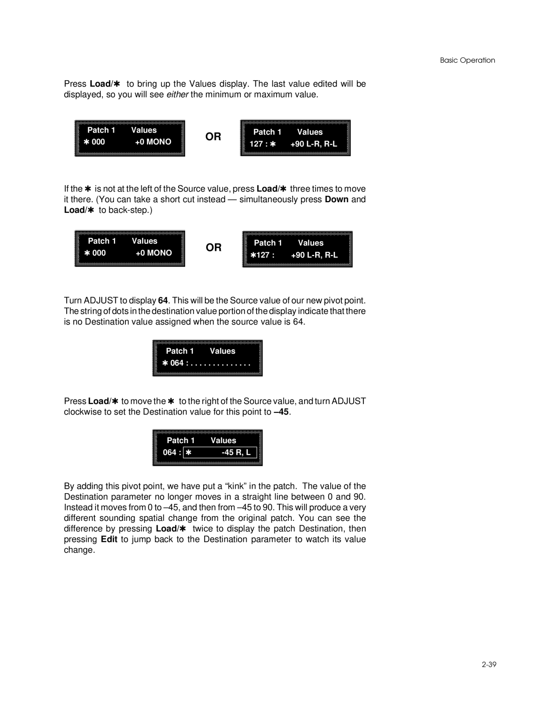 Lexicon PCM 80 manual Patch Values 000 