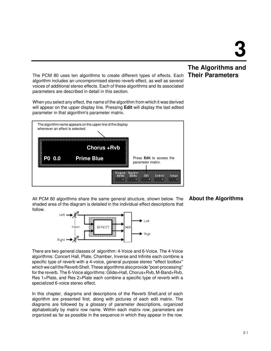 Lexicon PCM 80 manual Algorithms and Their Parameters 