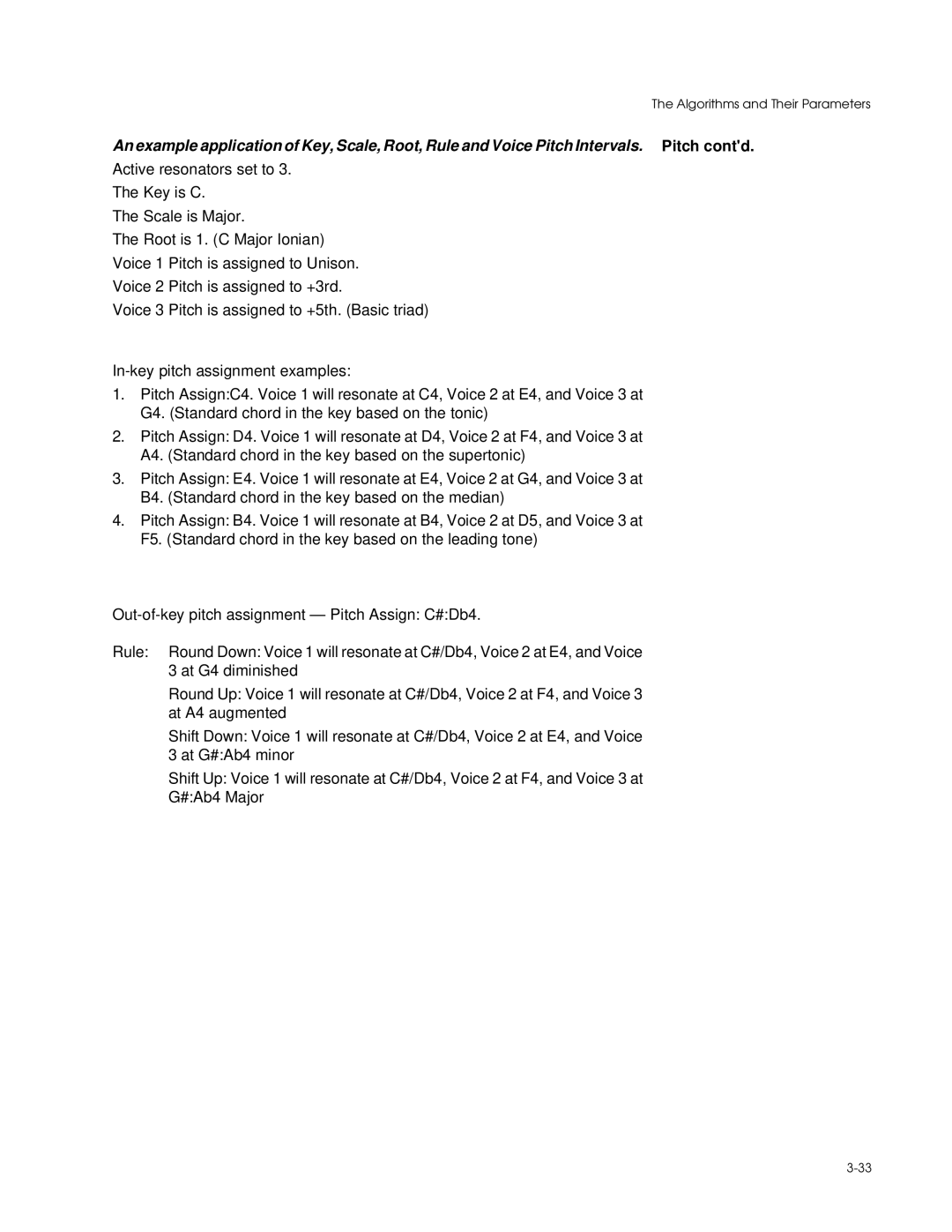 Lexicon PCM 80 manual Algorithms and Their Parameters 