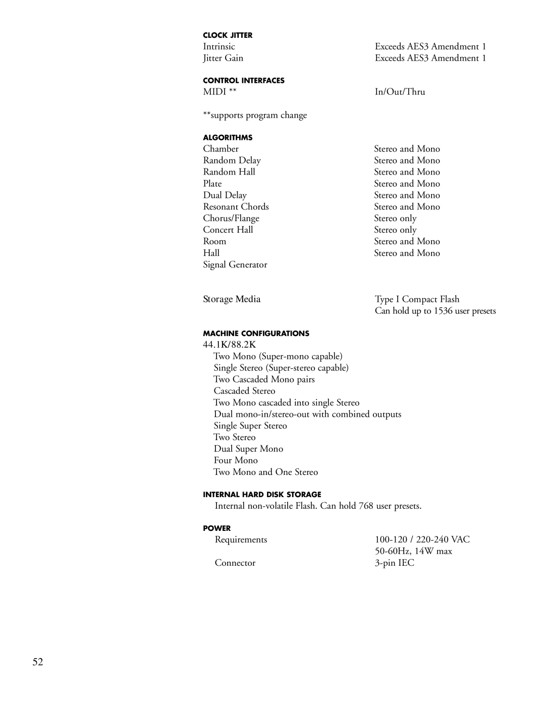 Lexicon PCM92 manual Storage Media, 44.1K/88.2K 