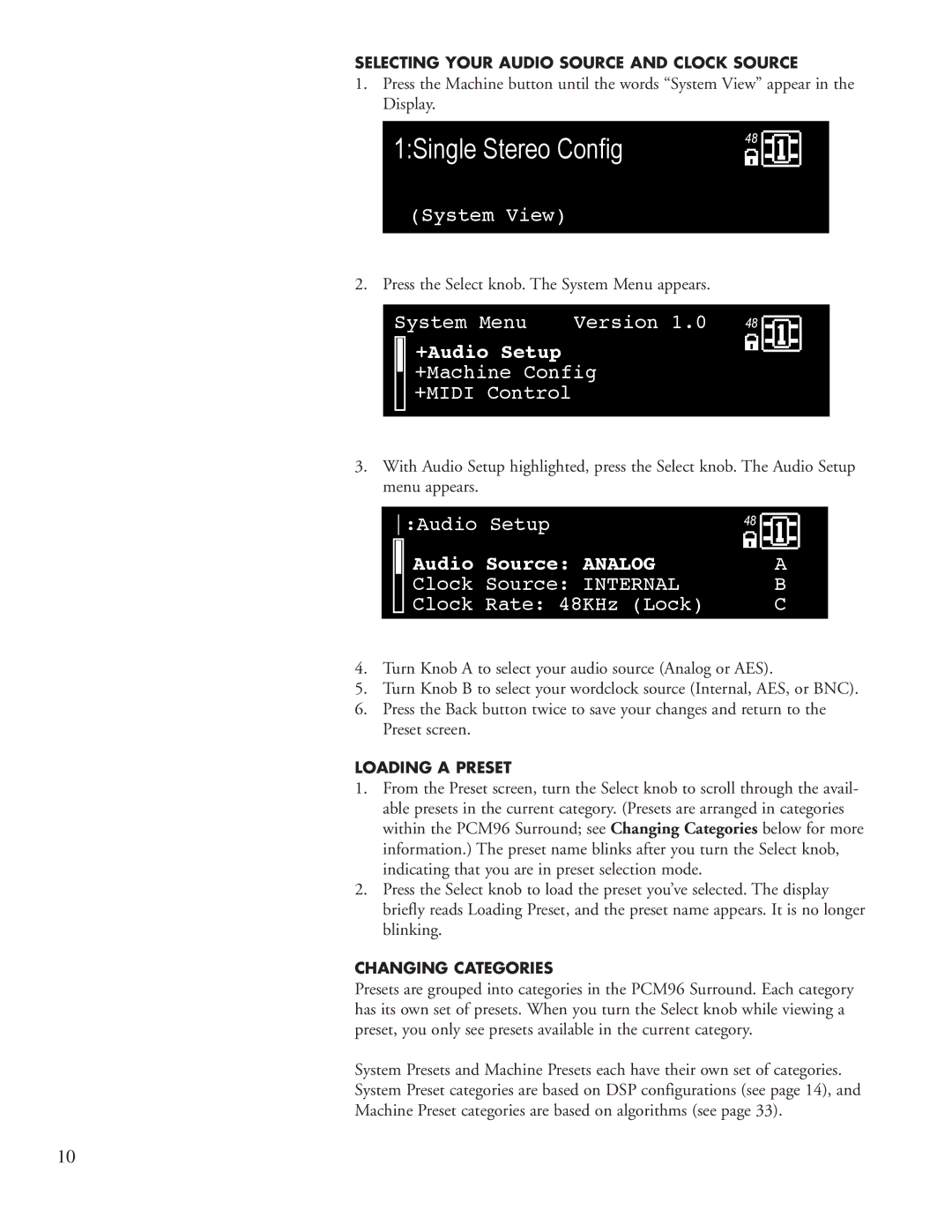 Lexicon PCM96 manual 1SinglConcertHallStereo-FlaCongefig4896 