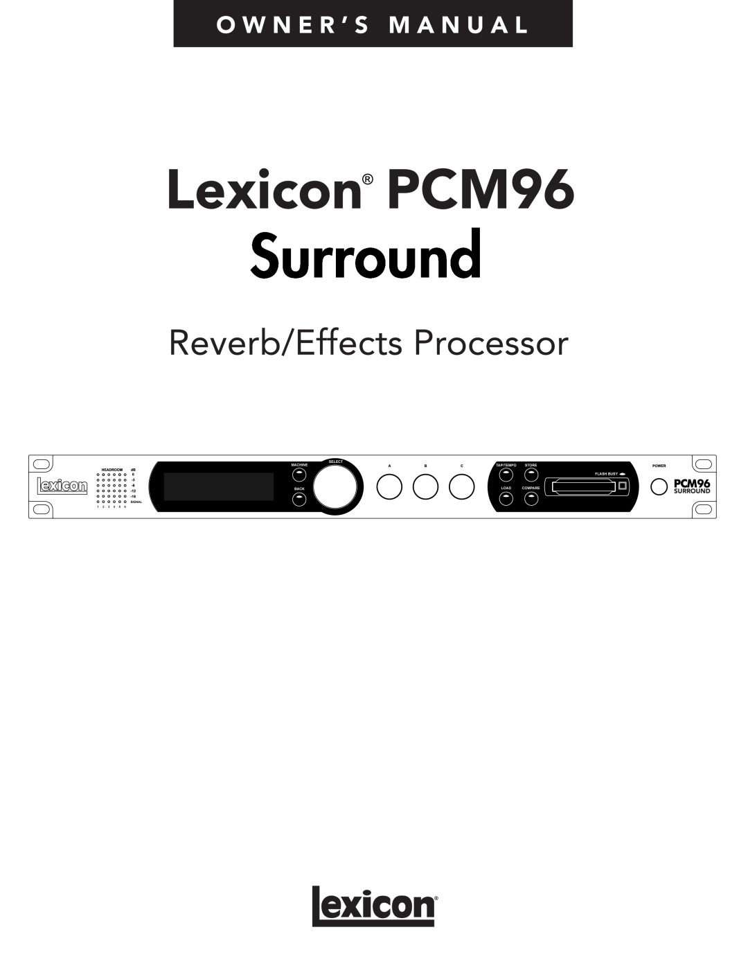 Lexicon PCM96 manual 