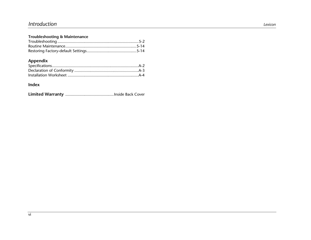 Lexicon RT-20 manual Appendix 