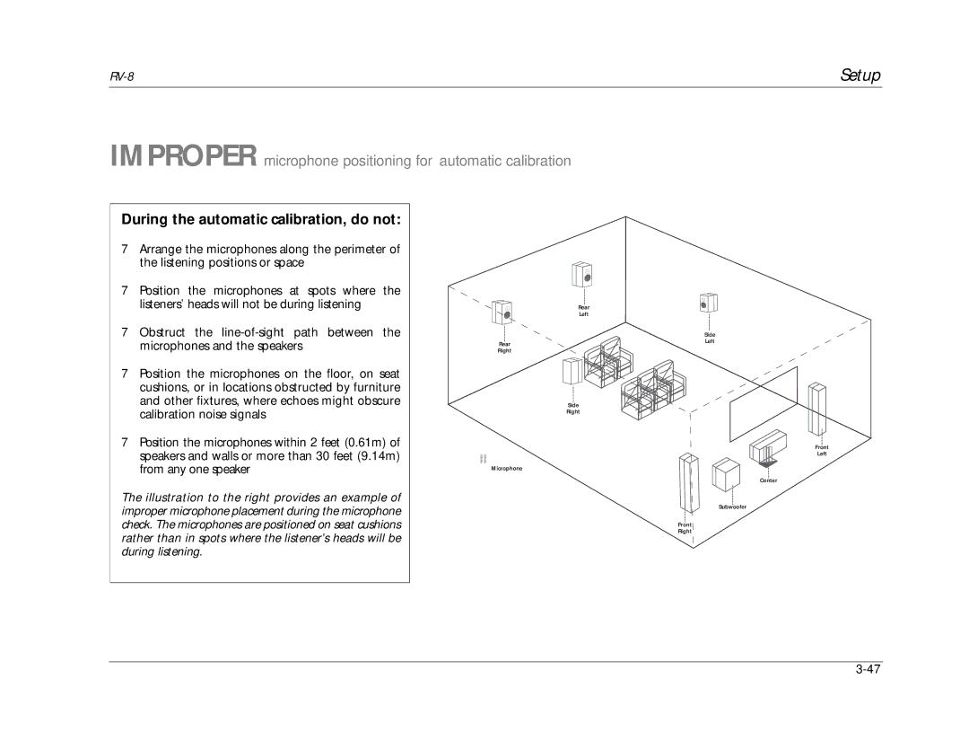 Lexicon RV-8 manual Obstruct the line-of-sight path between 