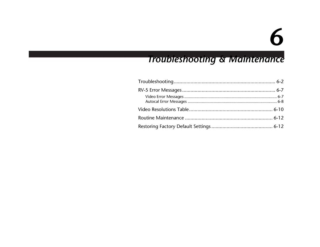 Lexicon RV Receiver manual Troubleshooting & Maintenance 