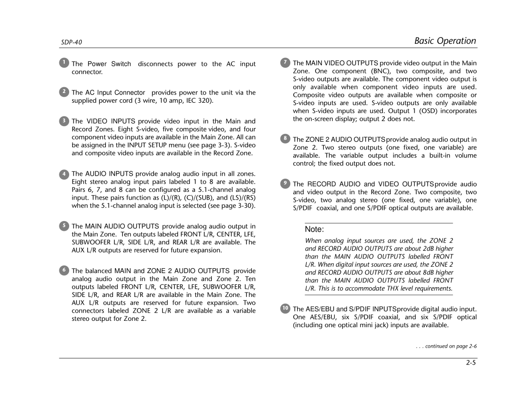 Lexicon SDP-40 manual Basic Operation 