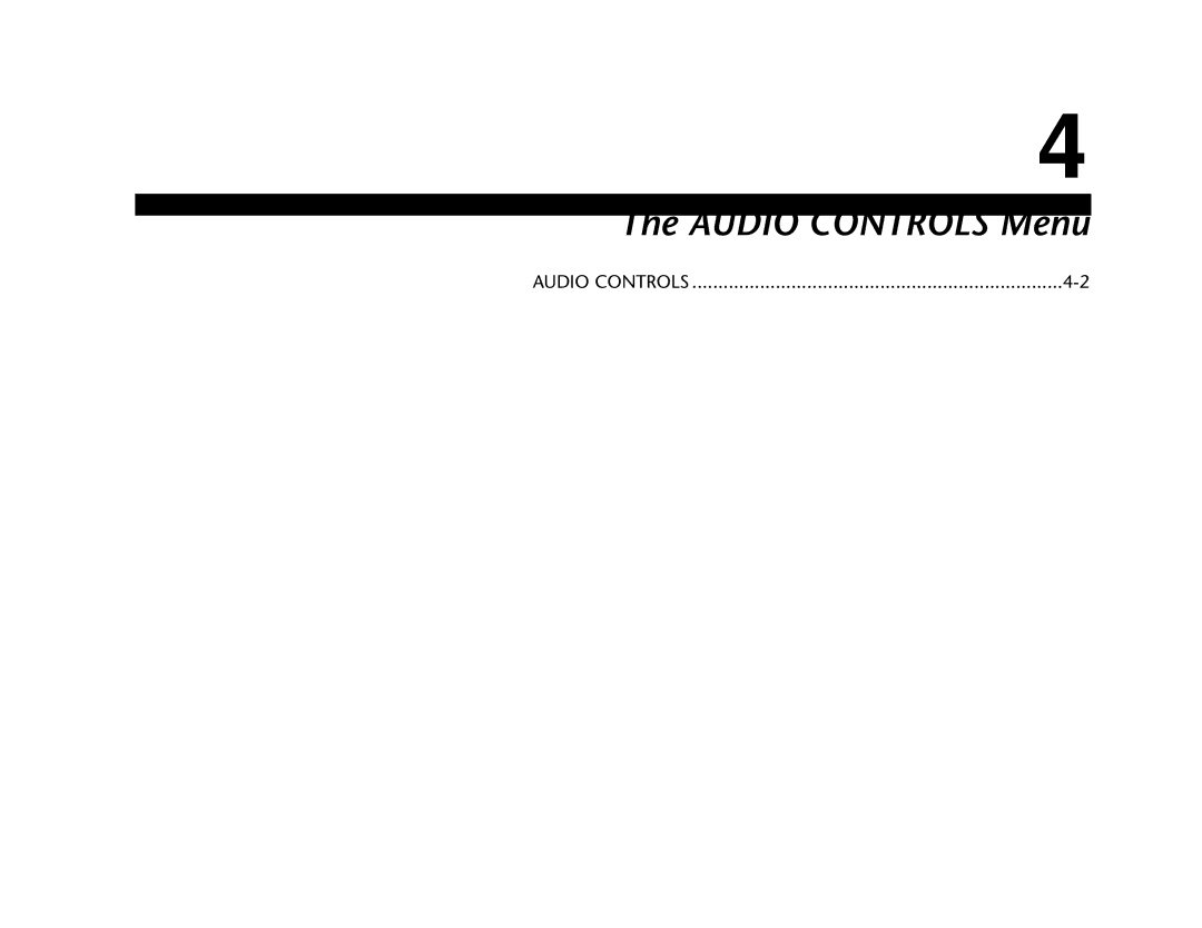 Lexicon SDP-40 manual Audio Controls Menu 