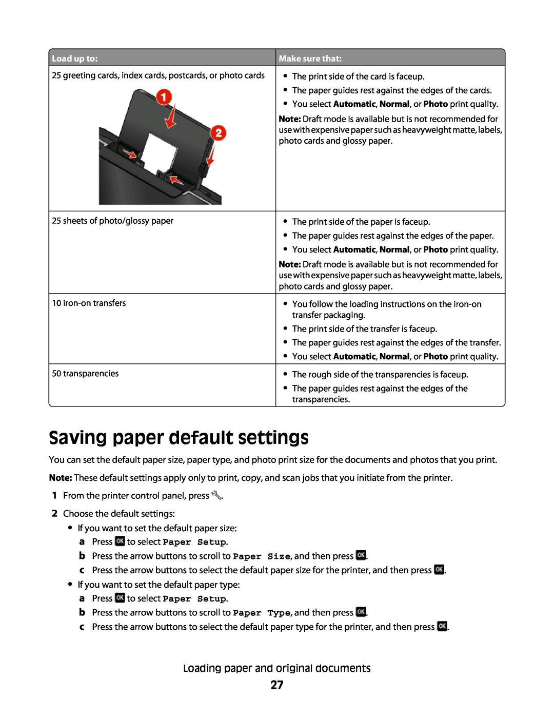 Lexmark 10E, 101 manual Saving paper default settings 