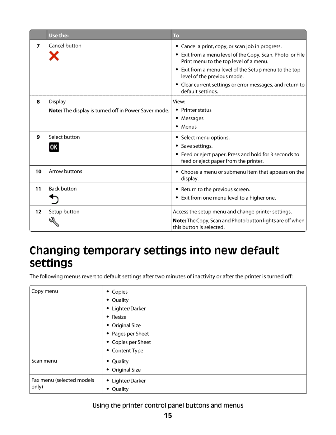 Lexmark 10E, 101 manual Changing temporary settings into new default settings 