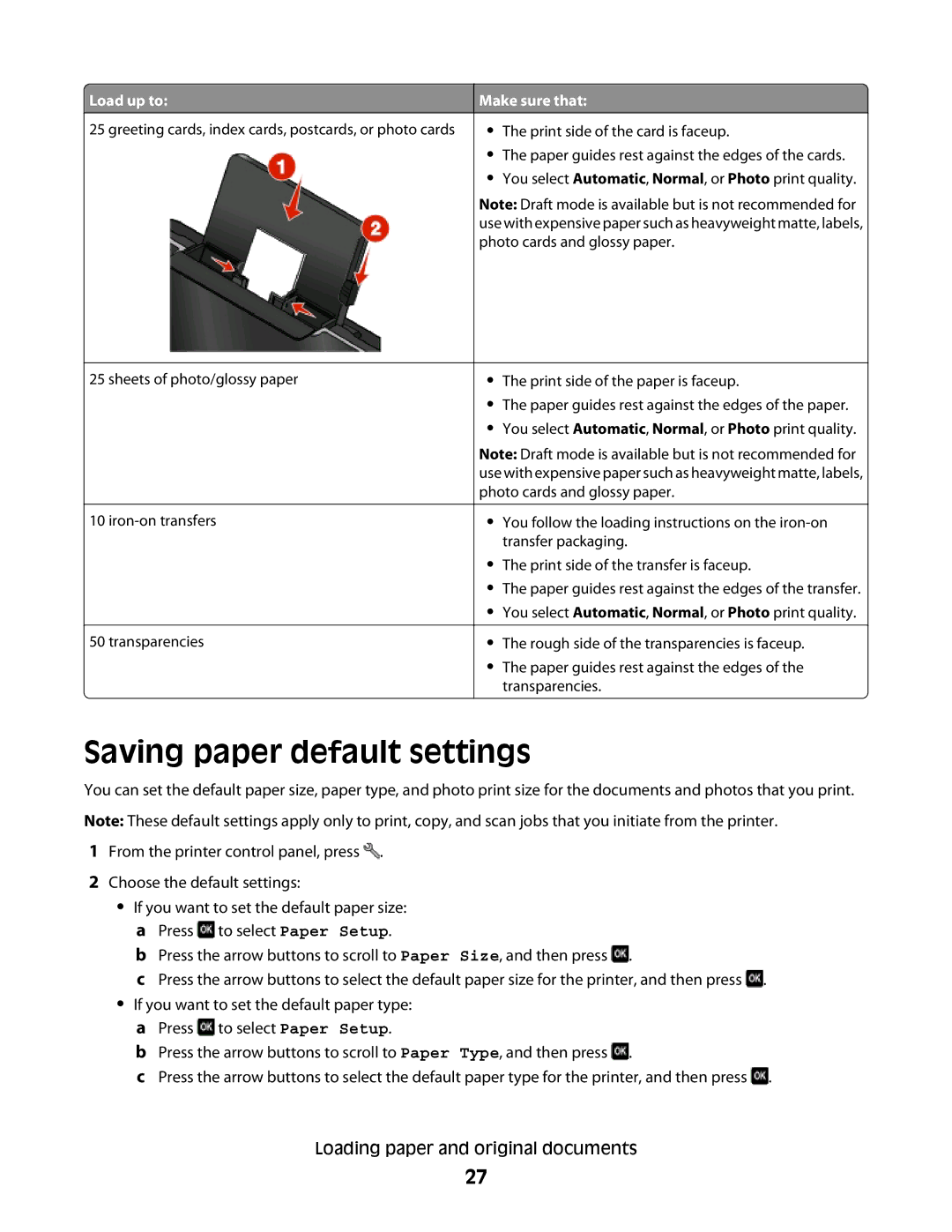 Lexmark 10E, 101 manual Saving paper default settings 