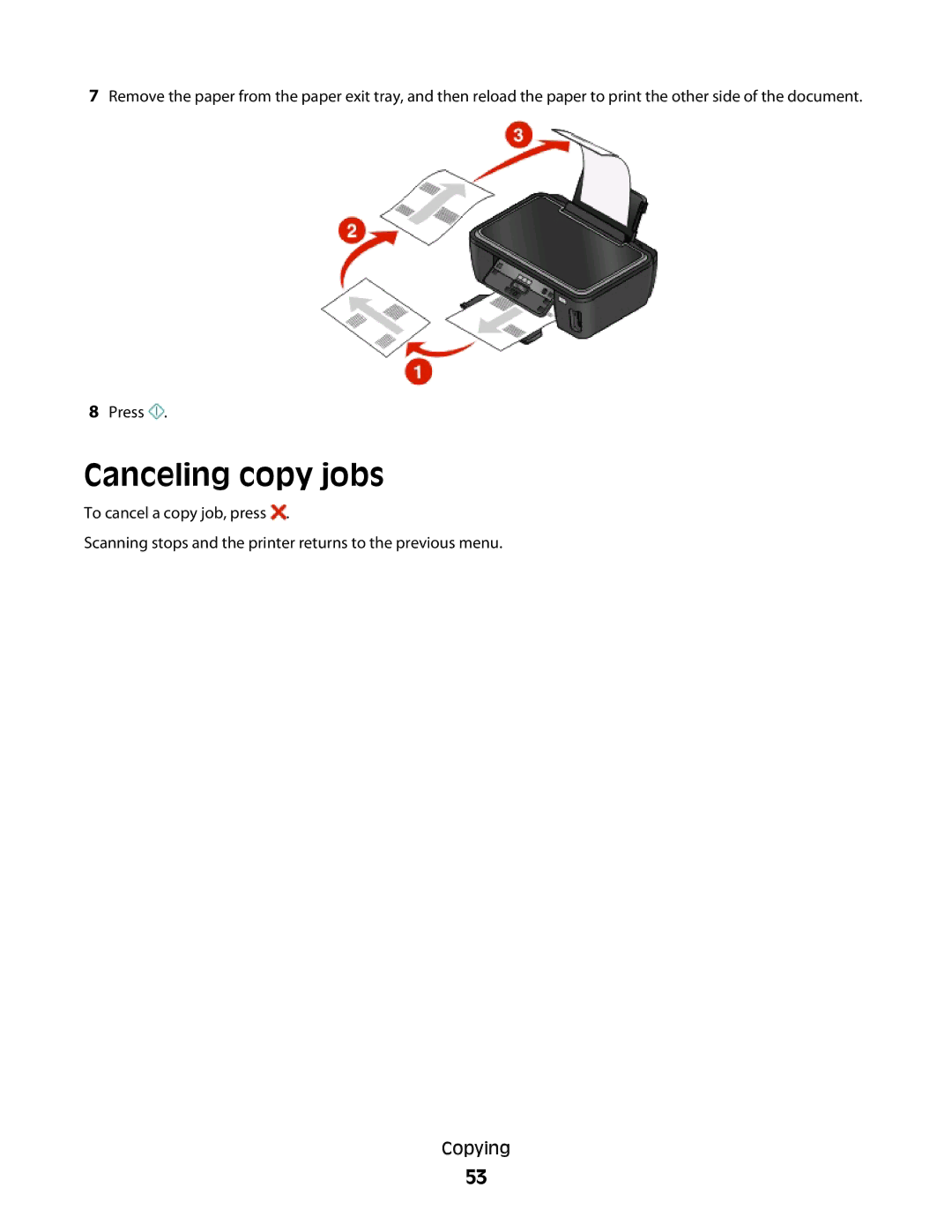 Lexmark 10E, 101 manual Canceling copy jobs 