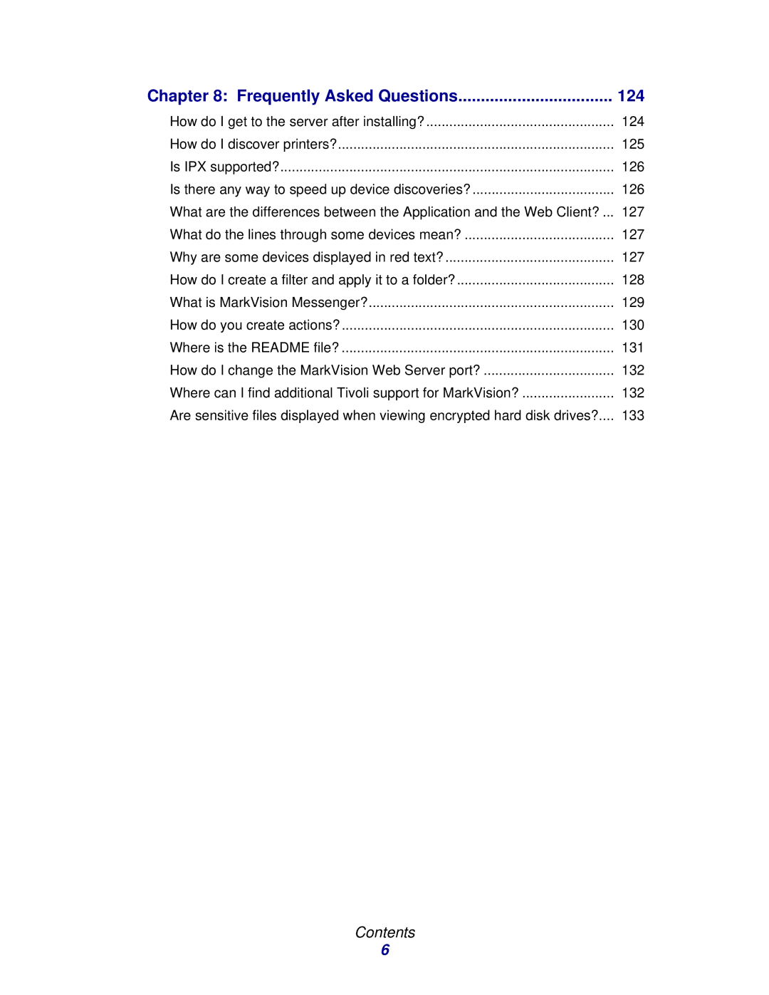 Lexmark 11 manual Frequently Asked Questions 124 