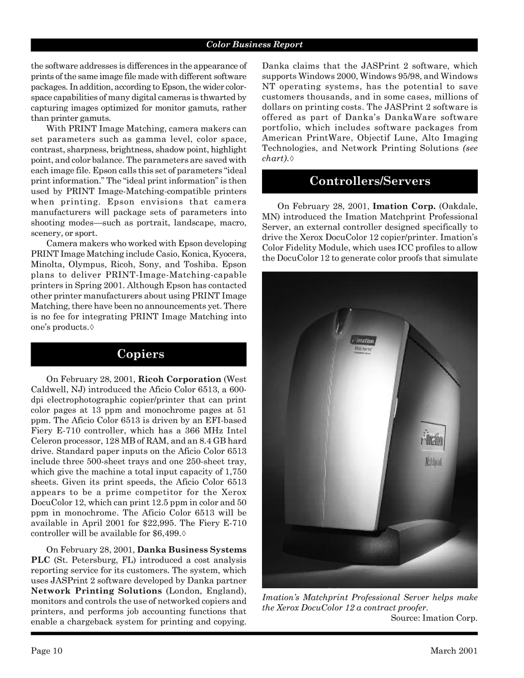 Lexmark 110, 720 manual Copiers, Chart.F Controllers/Servers 