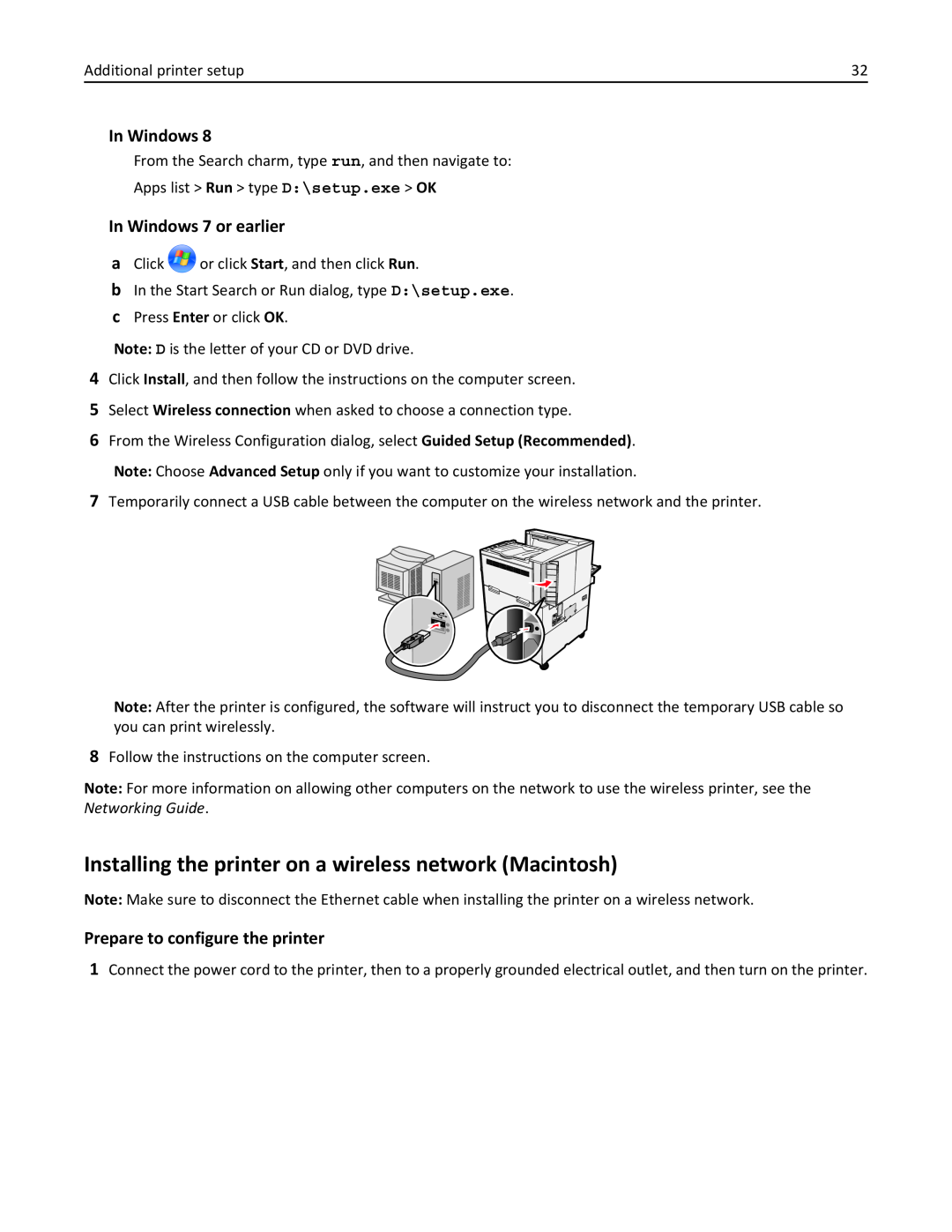 Lexmark 19Z0301, 110 Installing the printer on a wireless network Macintosh, Prepare to configure the printer, In Windows 