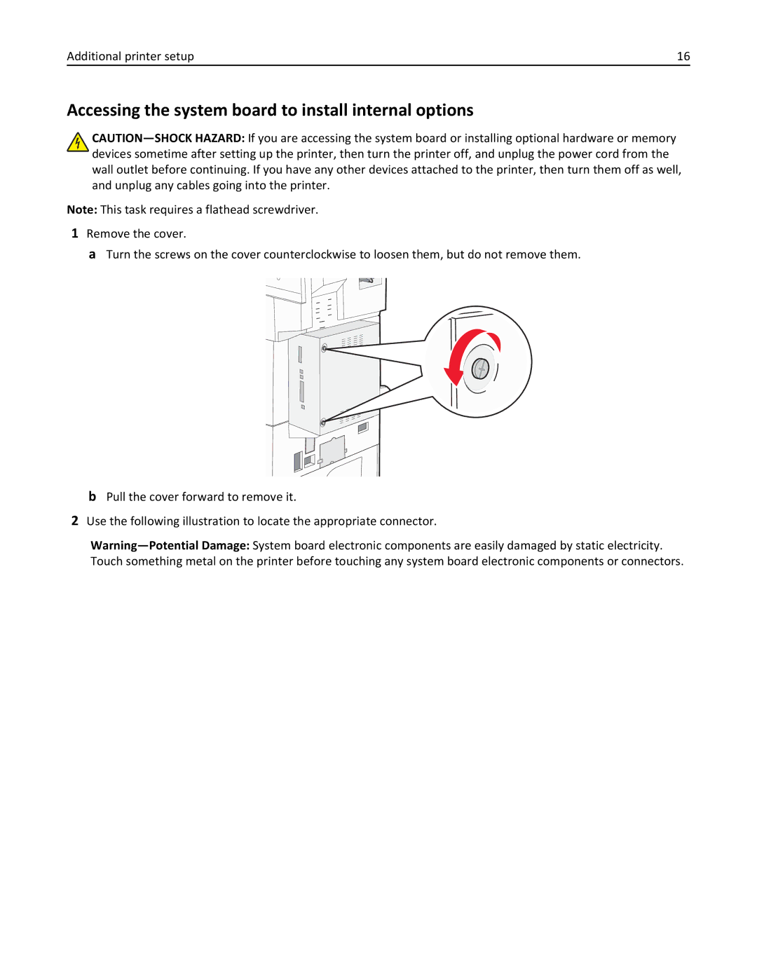 Lexmark W850DN, 110, 19Z0301 manual Accessing the system board to install internal options 