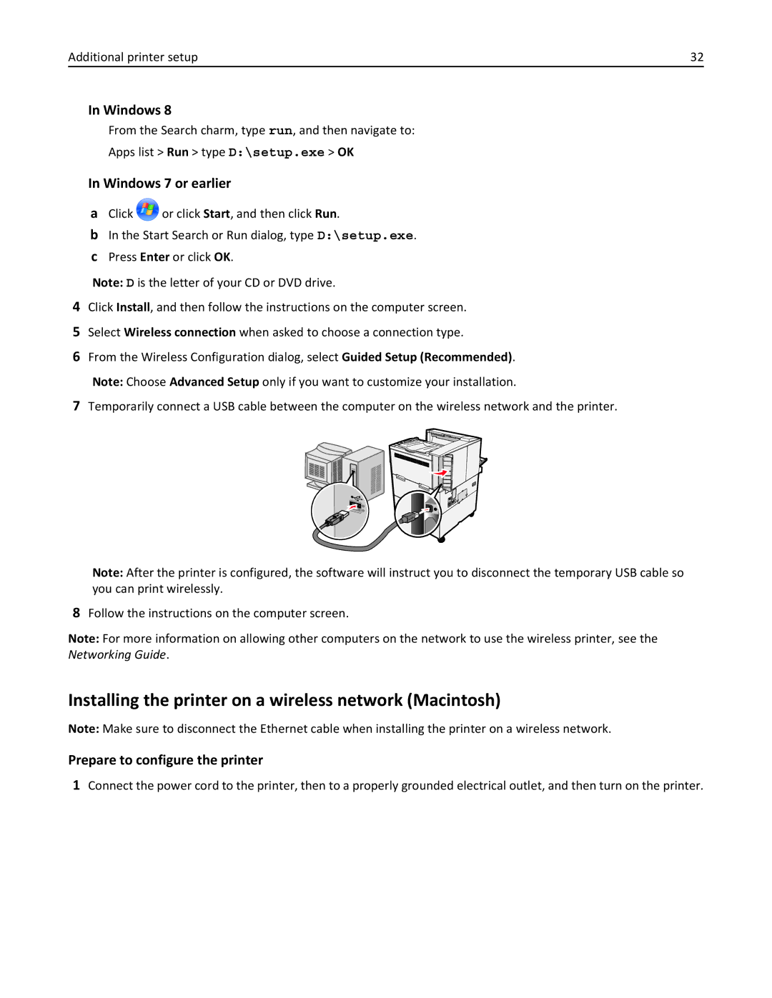 Lexmark 19Z0301, 110, W850DN manual Installing the printer on a wireless network Macintosh, Prepare to configure the printer 