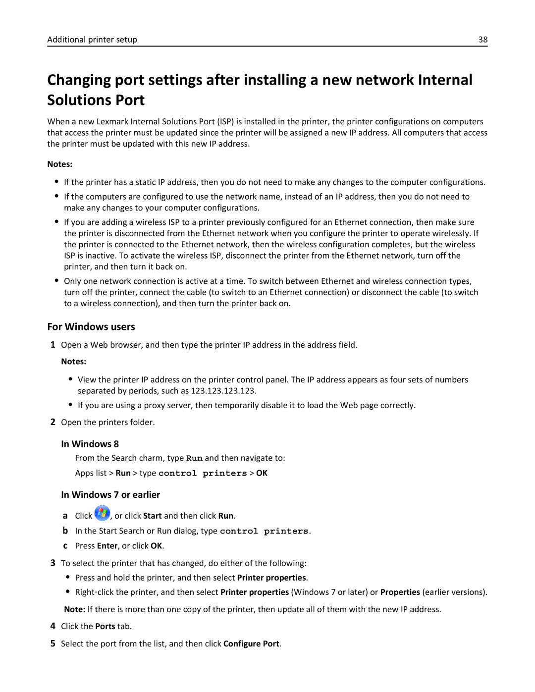 Lexmark 19Z0301, 110, W850DN manual For Windows users 