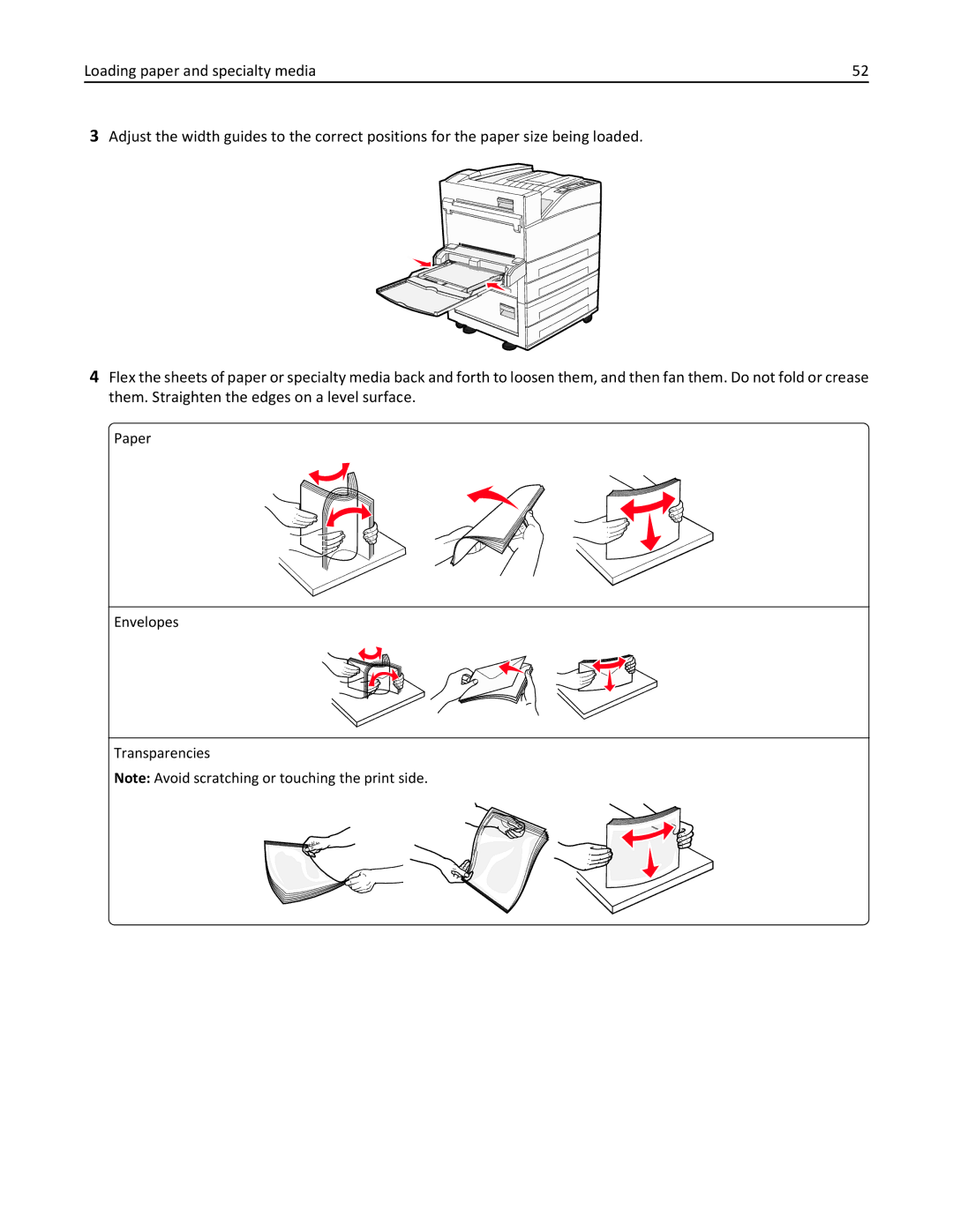 Lexmark W850DN, 110, 19Z0301 manual Paper Envelopes Transparencies 