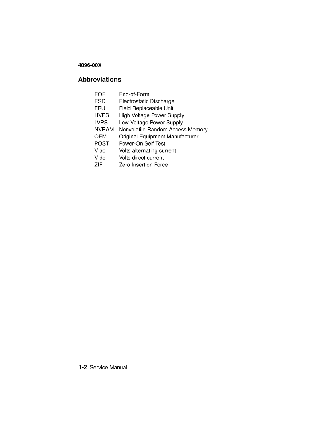 Lexmark 1100, 1000 manual Abbreviations 