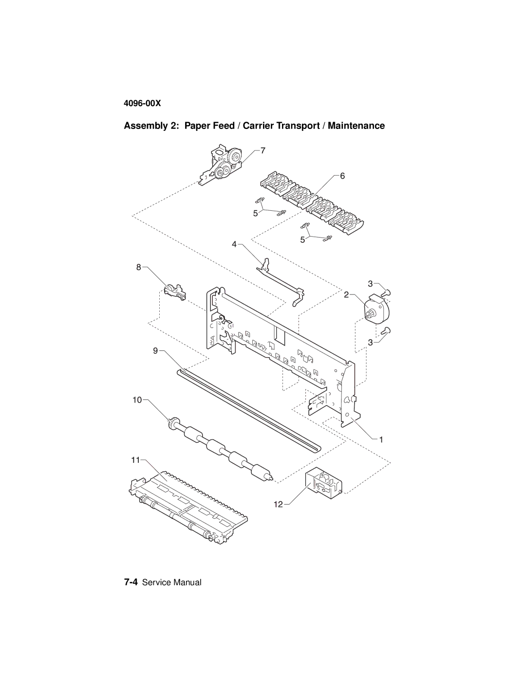 Lexmark 1100, 1000 manual Assembly 2 Paper Feed / Carrier Transport / Maintenance 