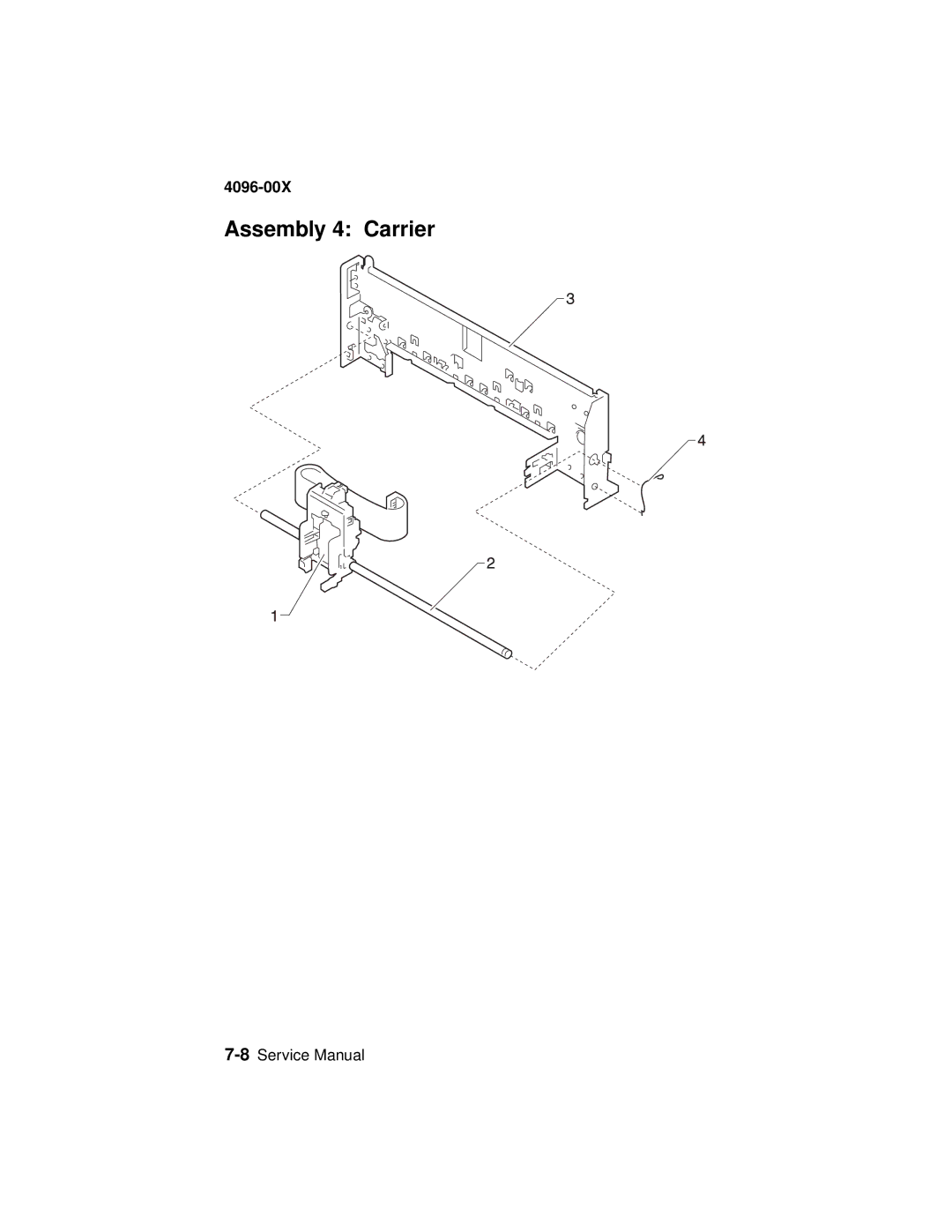 Lexmark 1100, 1000 manual Assembly 4 Carrier 