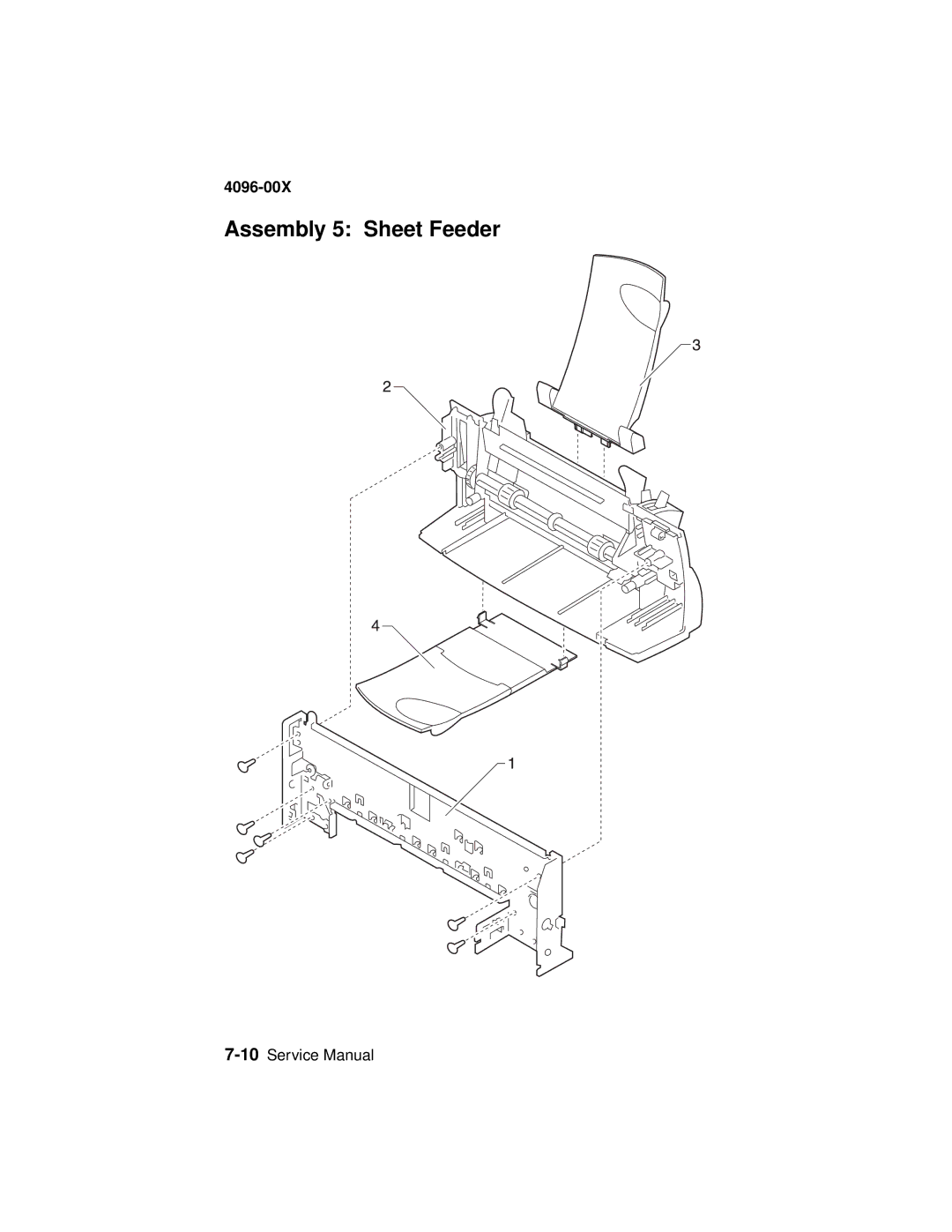 Lexmark 1100, 1000 manual Assembly 5 Sheet Feeder 