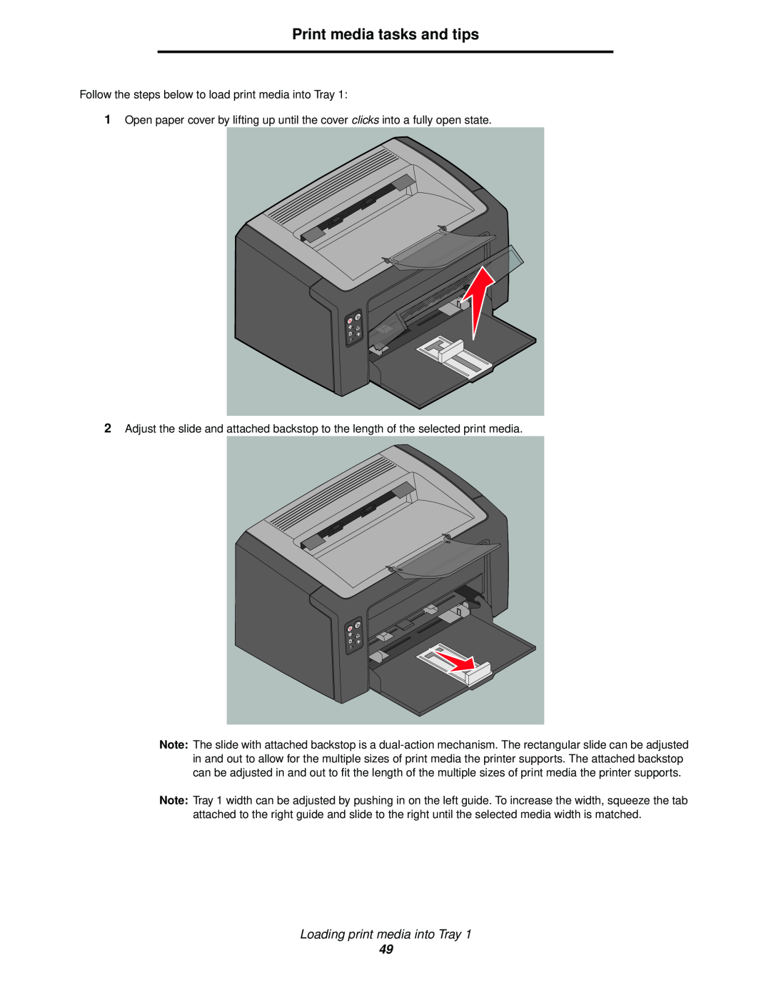 Lexmark 120 manual Loading print media into Tray, Print media tasks and tips 