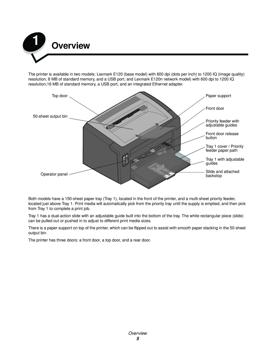 Lexmark 120 manual Overview 