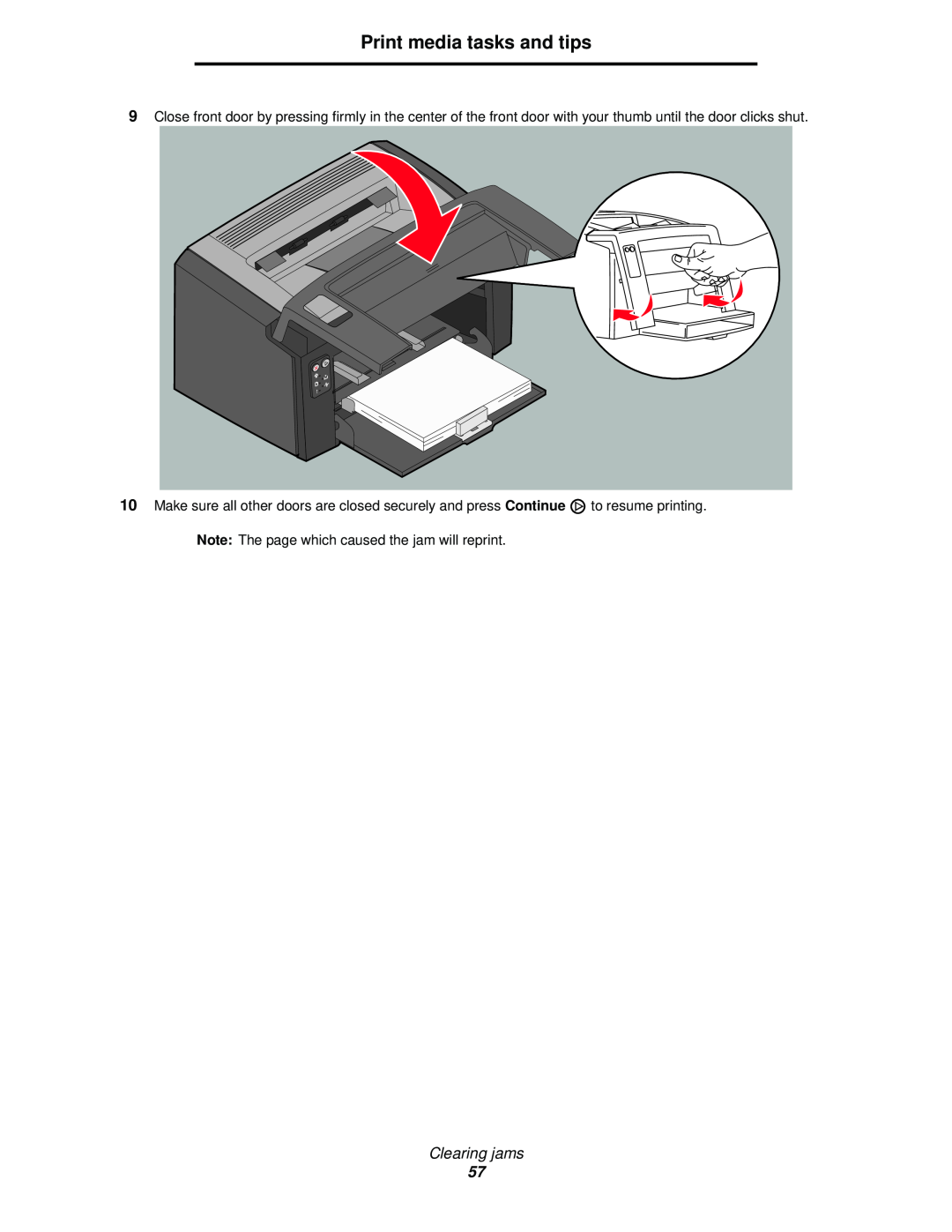 Lexmark 120 manual Print media tasks and tips, Clearing jams 