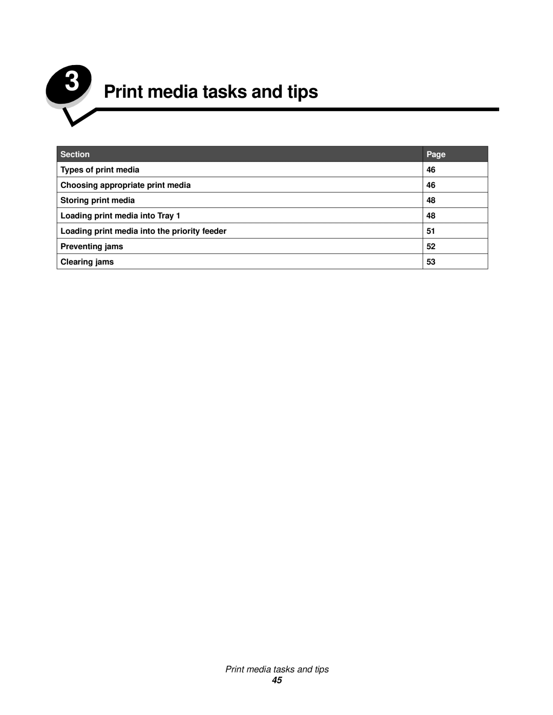 Lexmark 120 manual Print media tasks and tips 