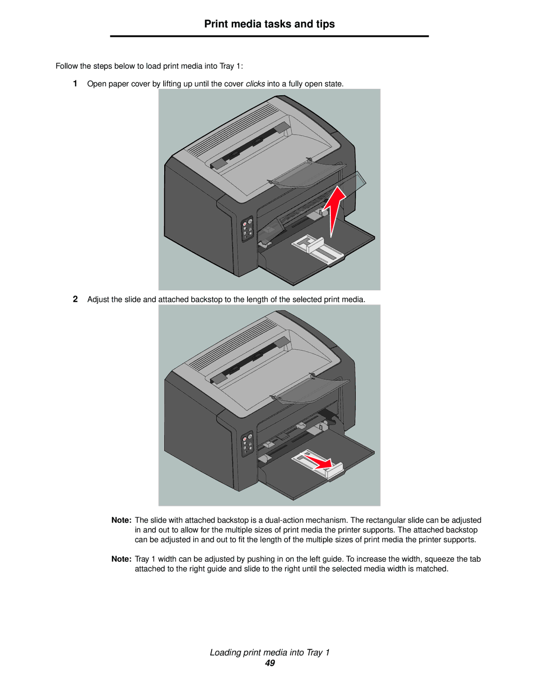 Lexmark 120 manual Loading print media into Tray 