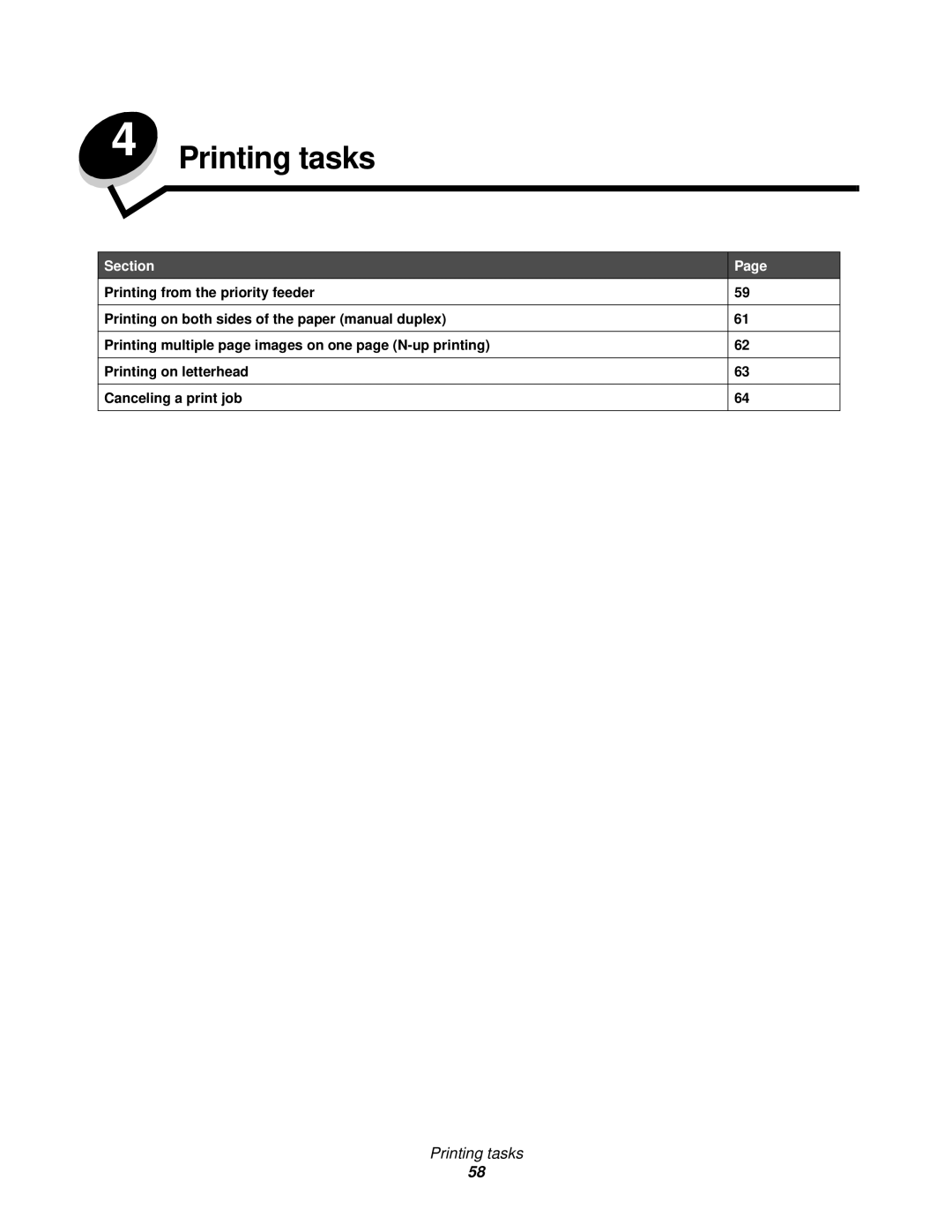 Lexmark 120 manual Printing tasks 