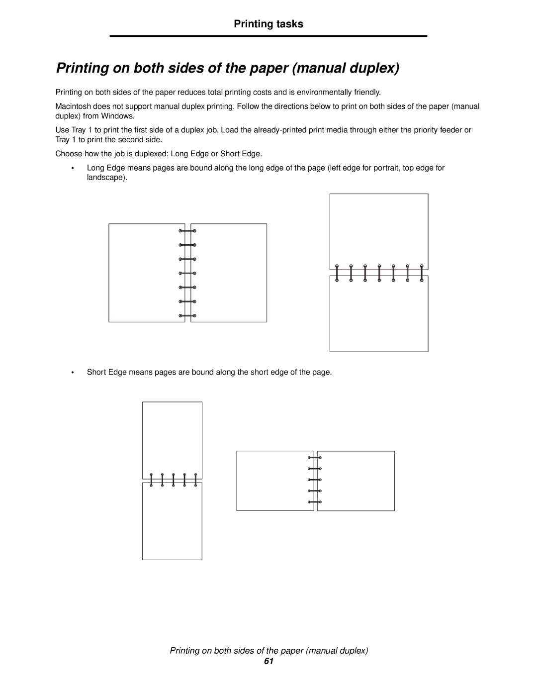 Lexmark 120 Printing on both sides of the paper manual duplex 