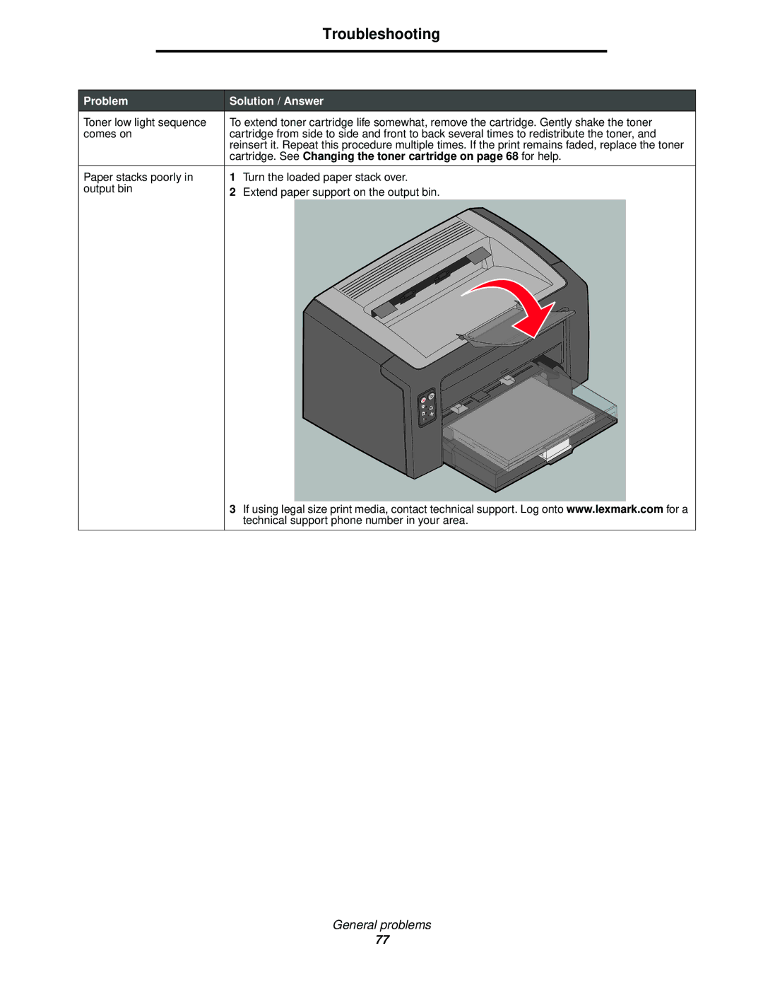 Lexmark 120 manual Troubleshooting 