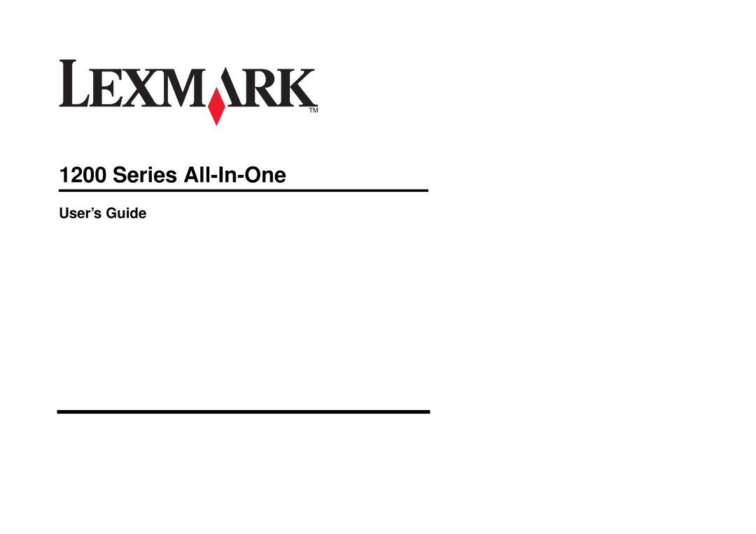 Lexmark 1200 Series manual Series All-In-One 