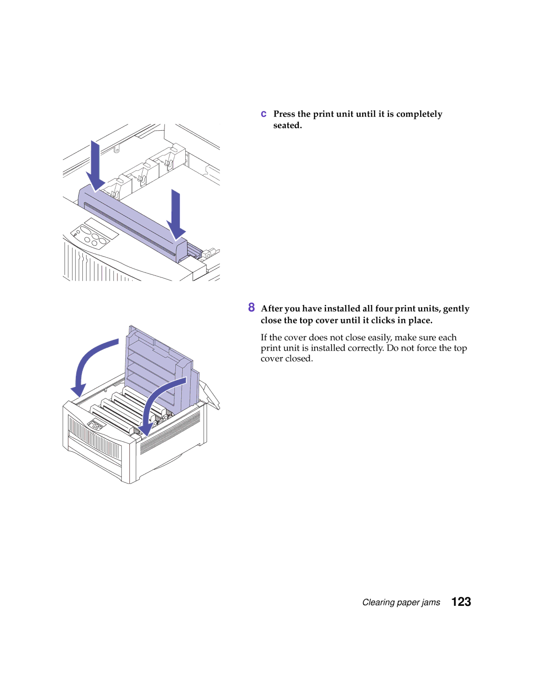 Lexmark 1200 manual Clearing paper jams 