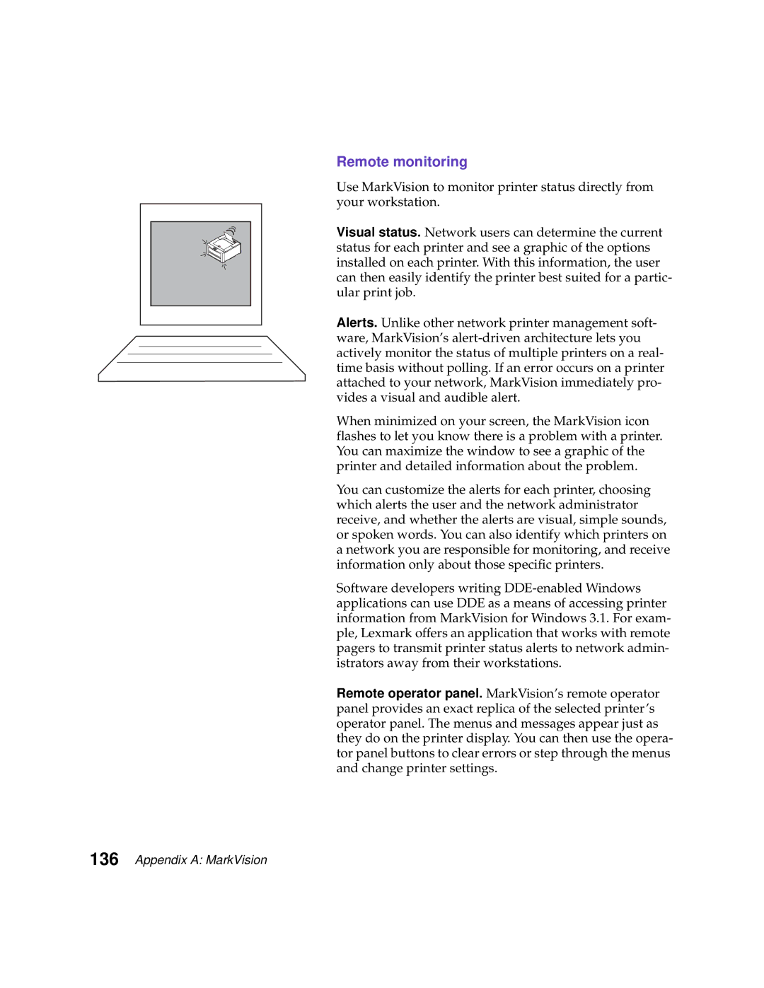 Lexmark 1200 manual Remote monitoring 