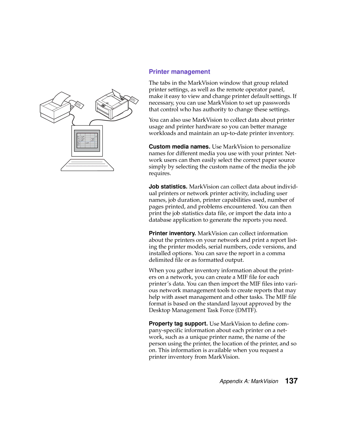 Lexmark 1200 manual Printer management 